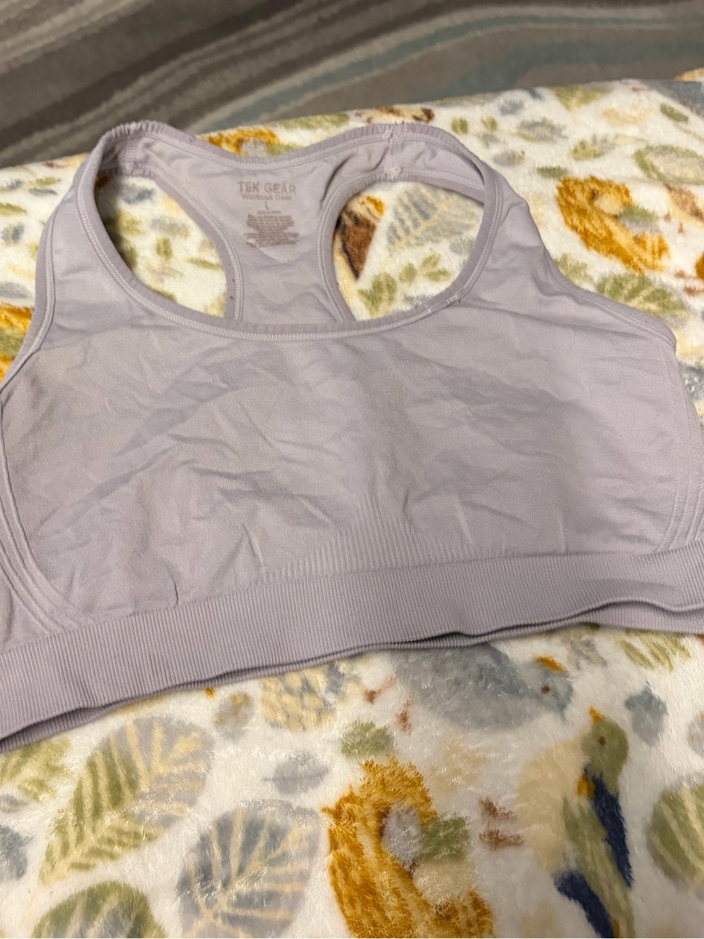 tek gear Light Lavender/gray Racerback Seamless Sports Bra